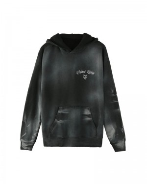 Naked Wolfe Signature Vintage Kapucnis Pulóver Férfi Fekete | Hungary 4086MOPQN