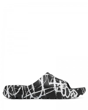 Naked Wolfe Tommy Graffiti Papucs Férfi Fekete Fehér | Hungary 4517CFMWV