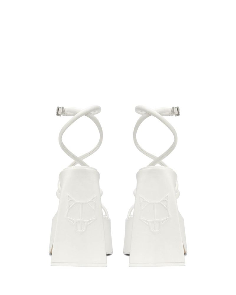 Naked Wolfe Angel Bőr Platform Szandál Női Fehér | Hungary 5904DHZMT