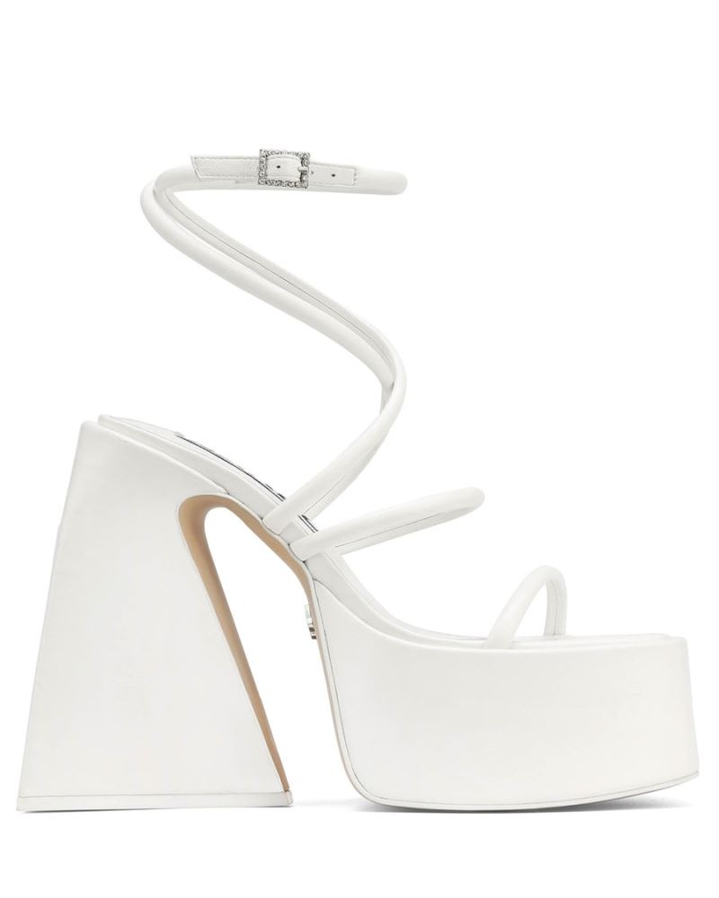 Naked Wolfe Angel Bőr Platform Szandál Női Fehér | Hungary 5904DHZMT