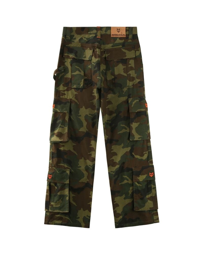Naked Wolfe Baggy Pocket Cargo Nadrág Férfi Camo | Hungary 5210RUABO