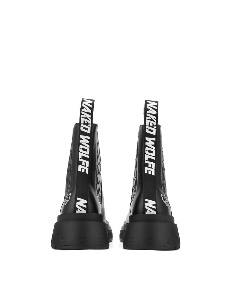 Naked Wolfe Caution Bőr Csizma Férfi Fekete | Hungary 6190ZEMCT