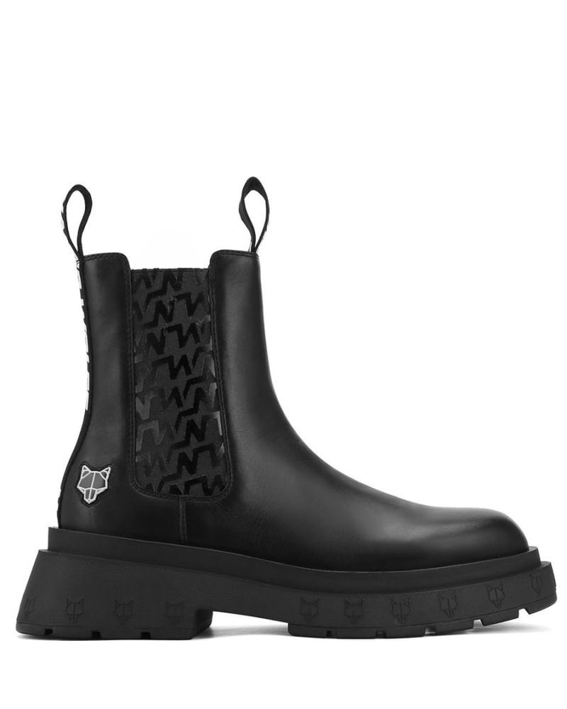 Naked Wolfe Caution Bőr Csizma Férfi Fekete | Hungary 6190ZEMCT