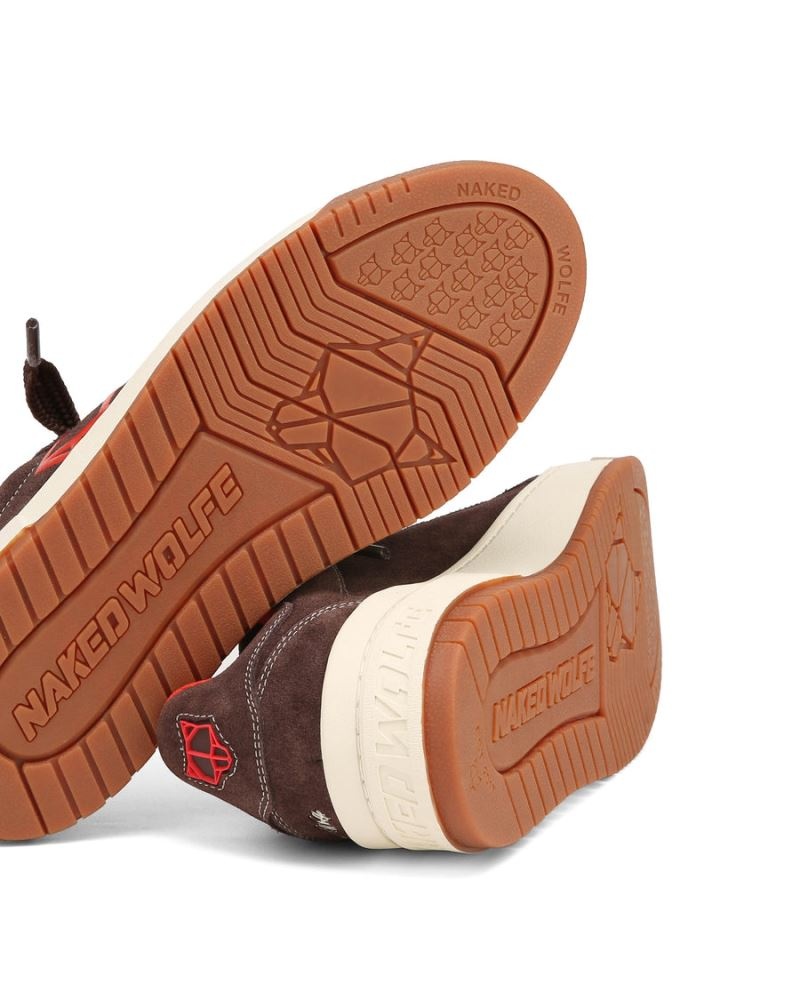 Naked Wolfe Chrome Velúr Sportcipő Férfi Csokoládé | Hungary 0327SGQAL