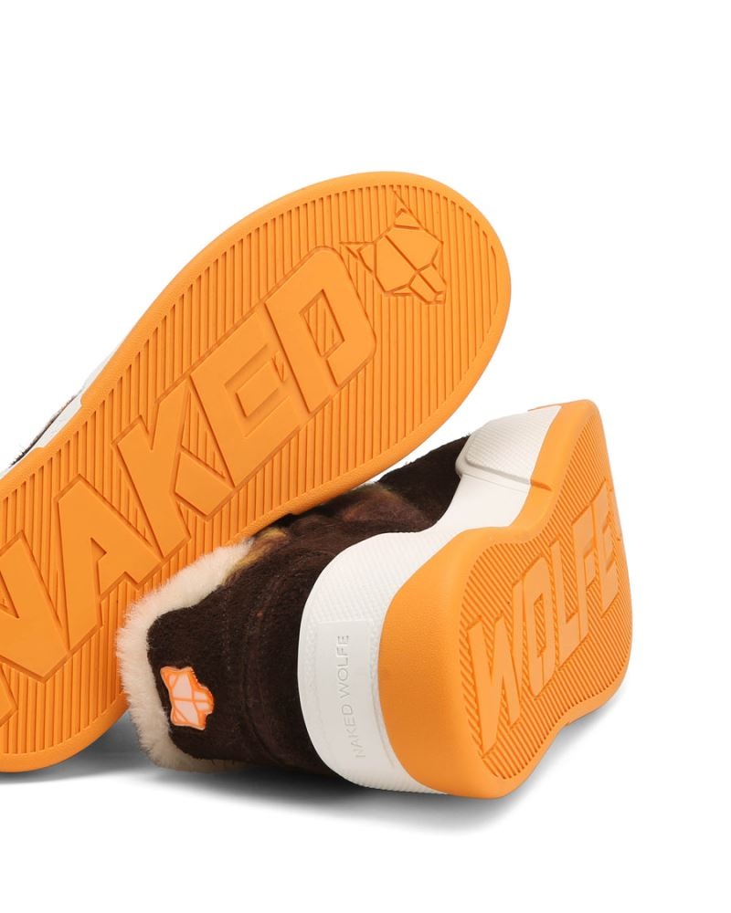 Naked Wolfe Crash Hairy Cow Velúr/Gyapjú Sportcipő Női Narancssárga Barna | Hungary 1036TMARX