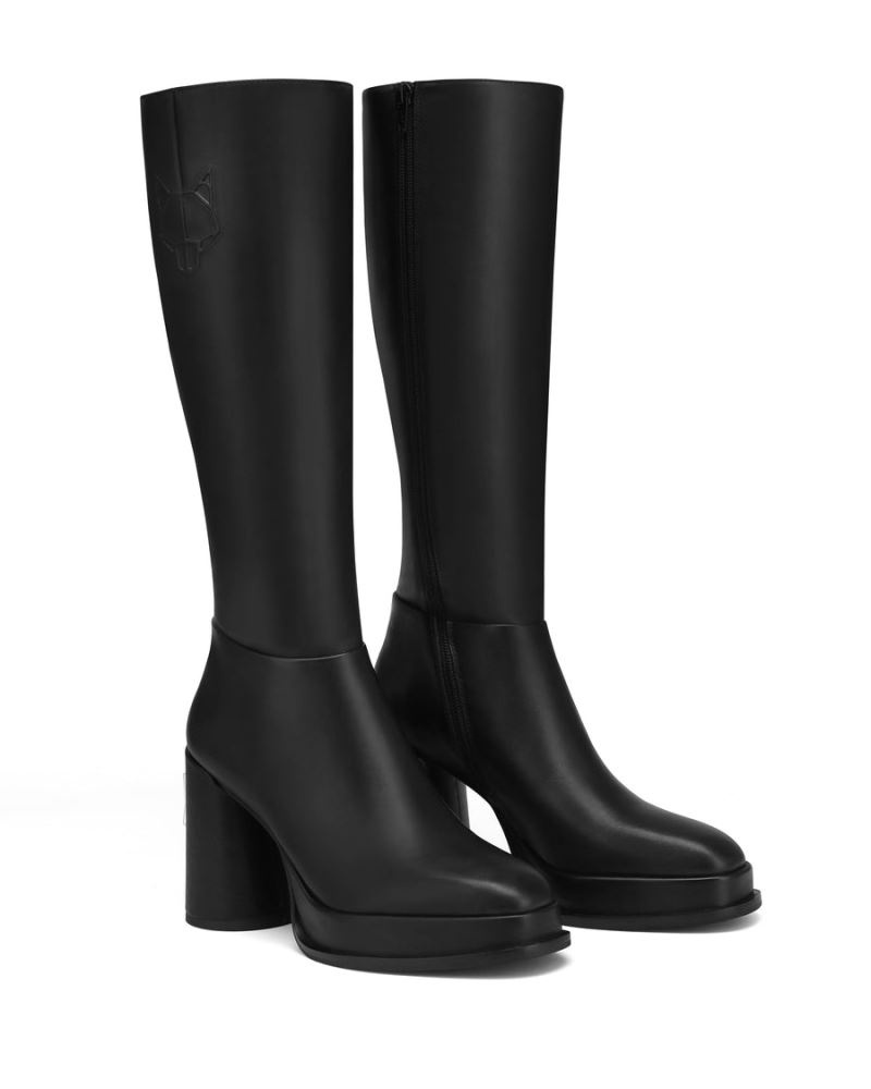 Naked Wolfe Crazy Bőr Platform Csizma Női Fekete | Hungary 8046OABCR