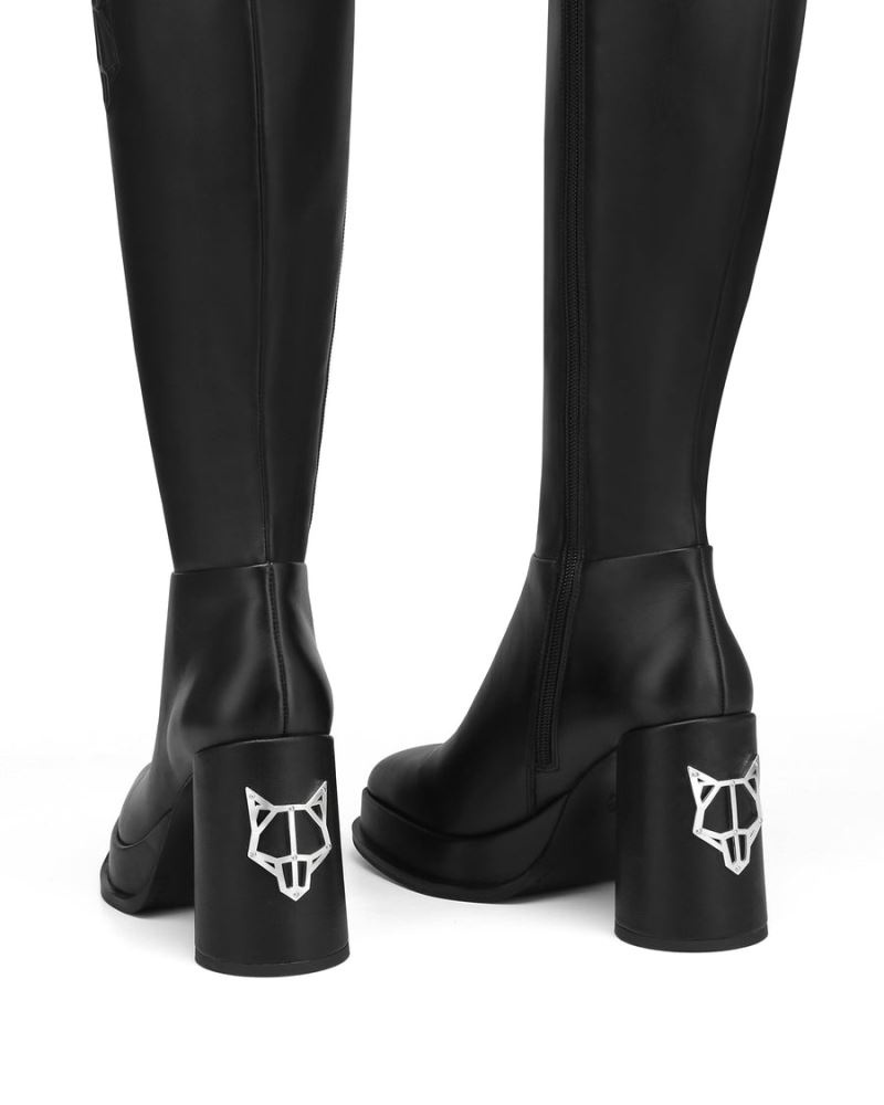 Naked Wolfe Crazy Bőr Platform Csizma Női Fekete | Hungary 8046OABCR