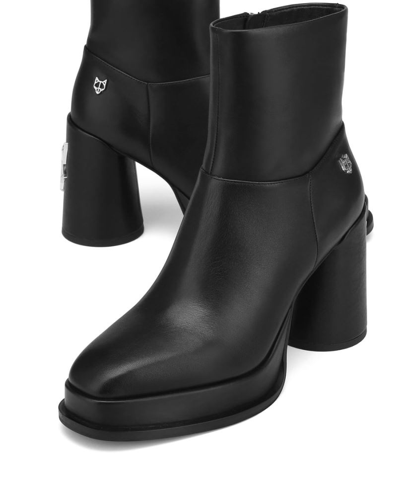 Naked Wolfe Crush Bőr Platform Csizma Női Fekete | Hungary 0218LQPOJ