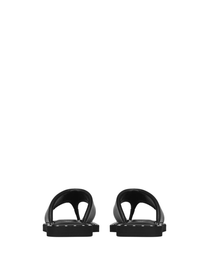 Naked Wolfe Danni Bőr Strandpapucs Női Fekete | Hungary 0589BDAKX