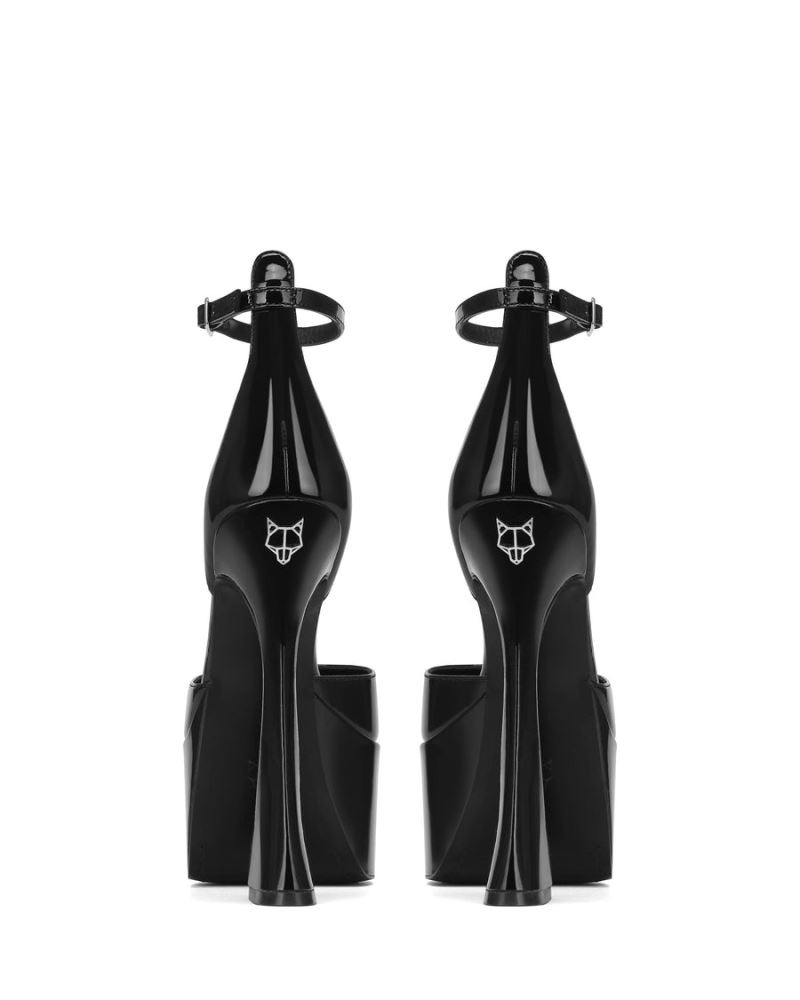 Naked Wolfe Daria Lakkbőr Magassarkú Női Fekete | Hungary 5062ODVEZ