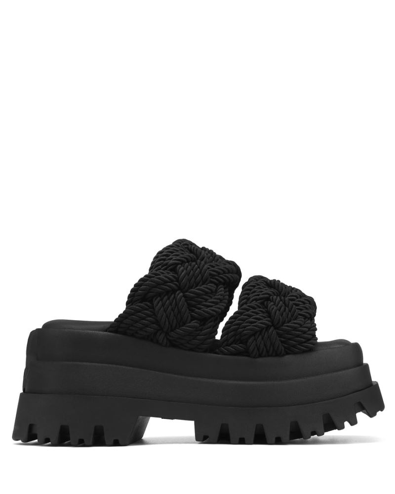 Naked Wolfe Drama Rope Platform Szandál Női Fekete | Hungary 9801MGOUT