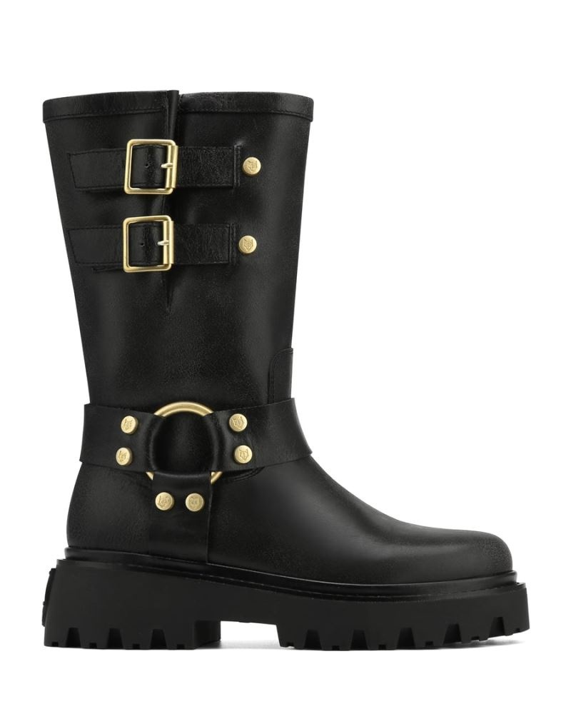 Naked Wolfe Flake Stone Wash Bőr Platform Csizma Női Fekete | Hungary 9125DRMCO