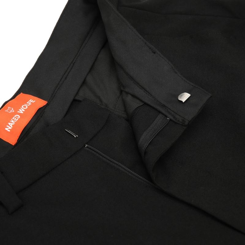 Naked Wolfe Flared Gyapjú Nadrág Férfi Fekete | Hungary 8379STBGM