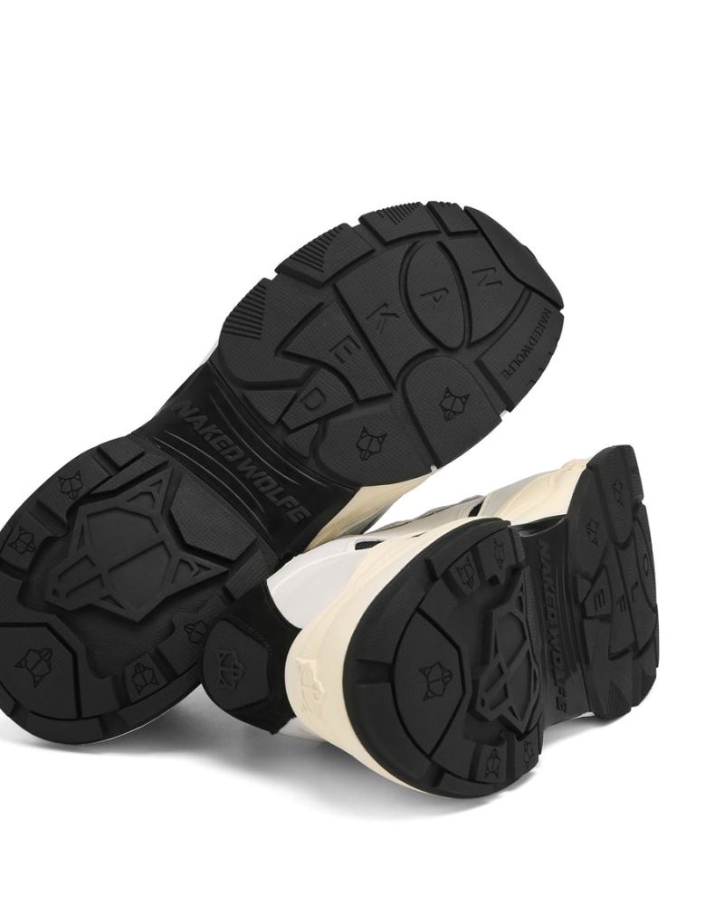 Naked Wolfe Flip Moon Cow Bőr Sportcipő Férfi Fehér Fekete | Hungary 9152ZPVHR