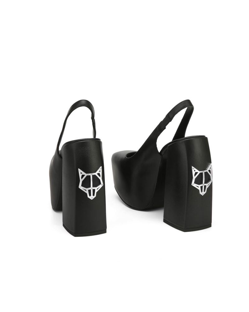 Naked Wolfe Loyal Bőr Platform Szandál Női Fekete | Hungary 8206FNPHJ