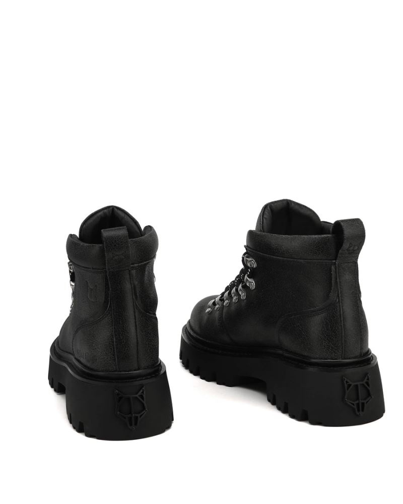 Naked Wolfe Resort Stone Wash Bőr Platform Csizma Női Fekete | Hungary 1307DOCHG