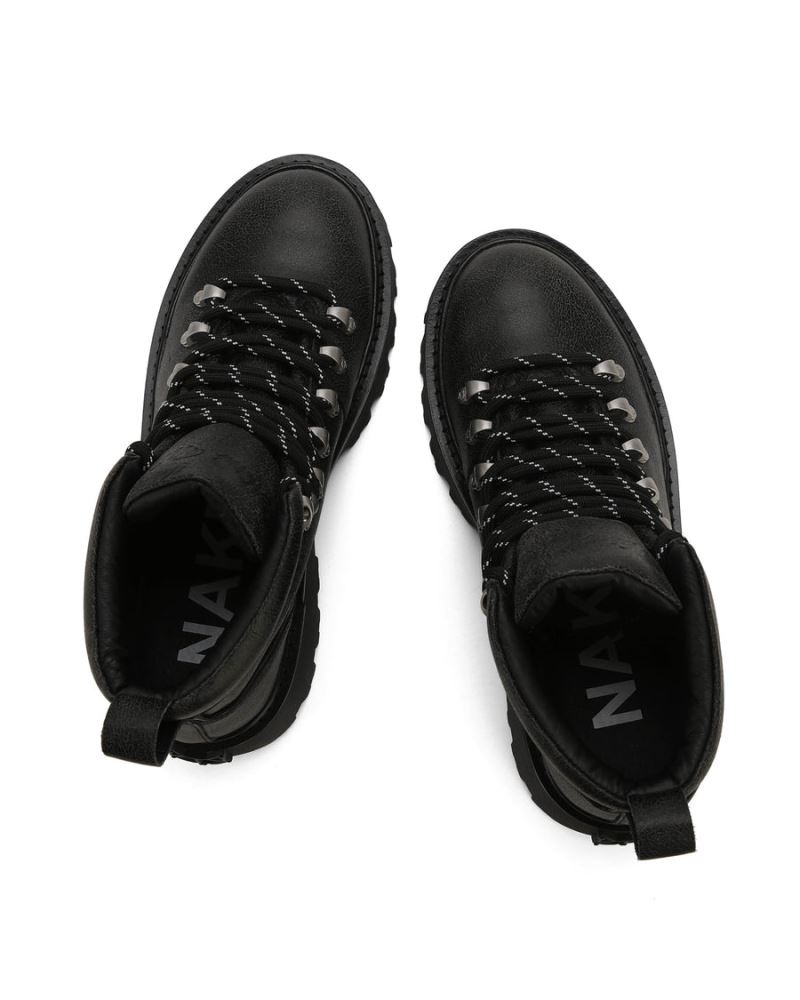 Naked Wolfe Resort Stone Wash Bőr Platform Csizma Női Fekete | Hungary 1307DOCHG