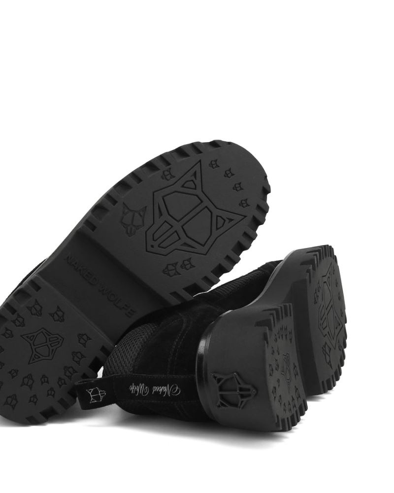 Naked Wolfe Robin Velúr Platform Csizma Női Fekete | Hungary 2678KOFLU