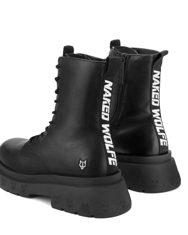 Naked Wolfe Romper Bőr Csizma Férfi Fekete | Hungary 1243ZGXTL