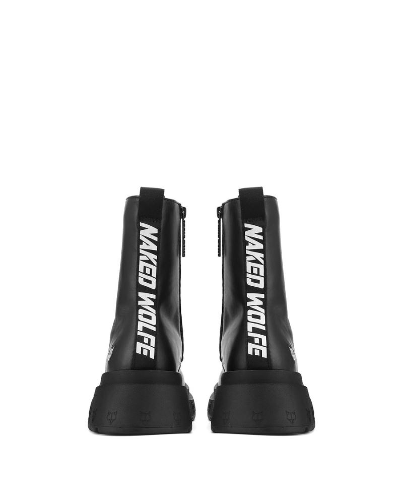 Naked Wolfe Romper Bőr Csizma Férfi Fekete | Hungary 1243ZGXTL