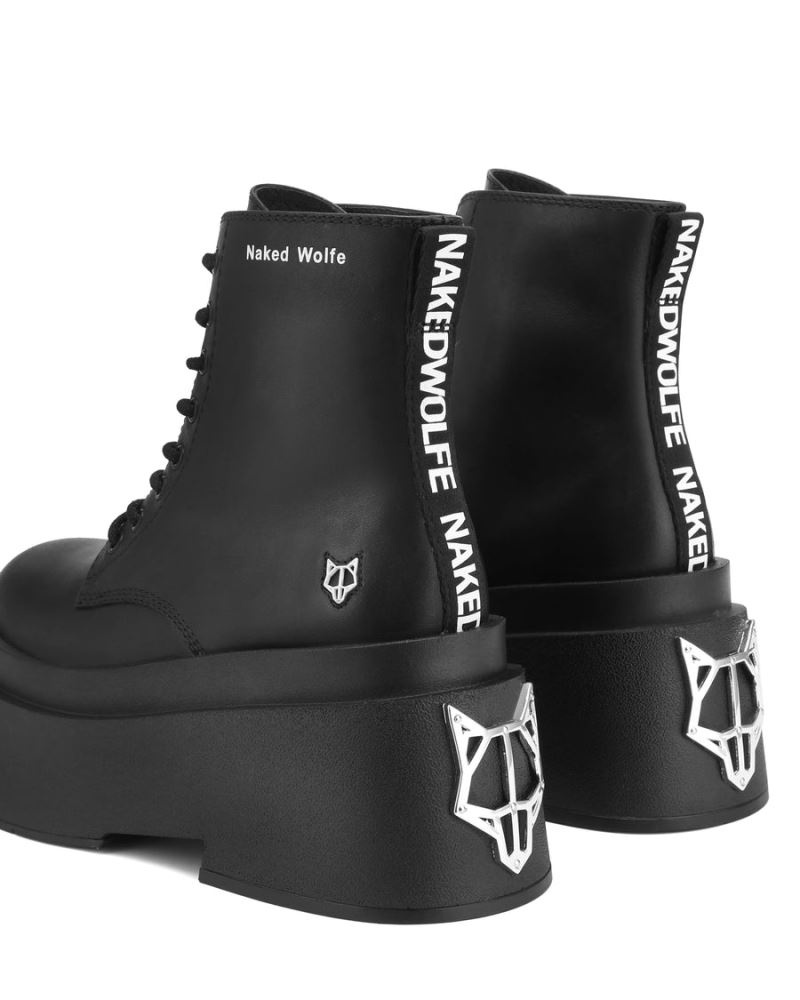 Naked Wolfe Saturn Bőr Platform Csizma Női Fekete | Hungary 9413SLVAE