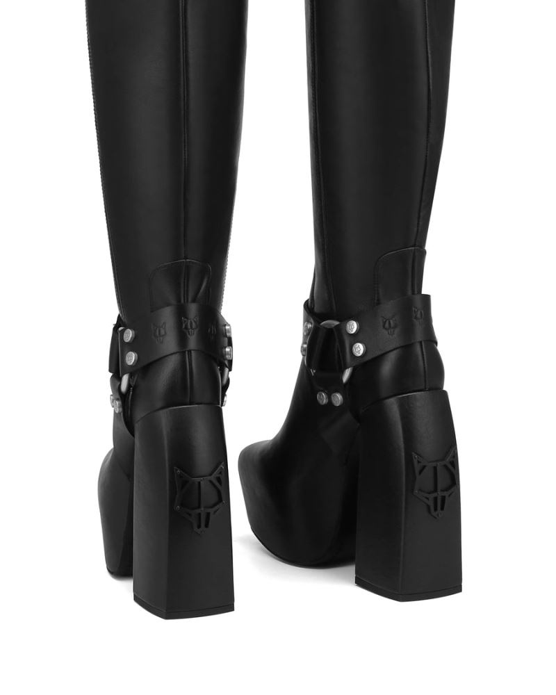 Naked Wolfe Savage Bőr Platform Csizma Női Fekete | Hungary 6807OZYCN