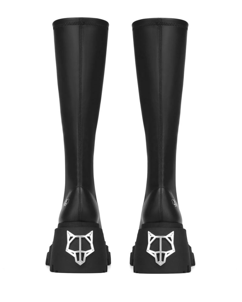 Naked Wolfe Scar Stretch Platform Csizma Női Fekete | Hungary 0281VFOWU