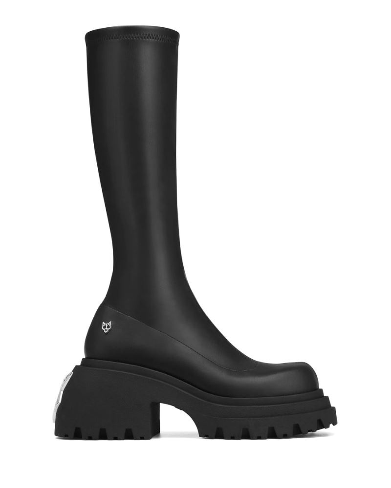 Naked Wolfe Scar Stretch Platform Csizma Női Fekete | Hungary 0281VFOWU