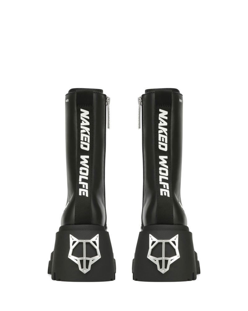Naked Wolfe Shine Bőr Platform Csizma Női Fekete | Hungary 2654DHZJL