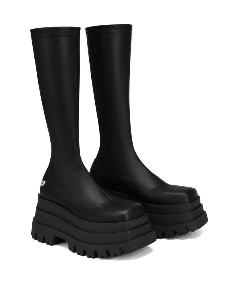 Naked Wolfe Sin Stretch Platform Csizma Női Fekete | Hungary 3105HFZOK