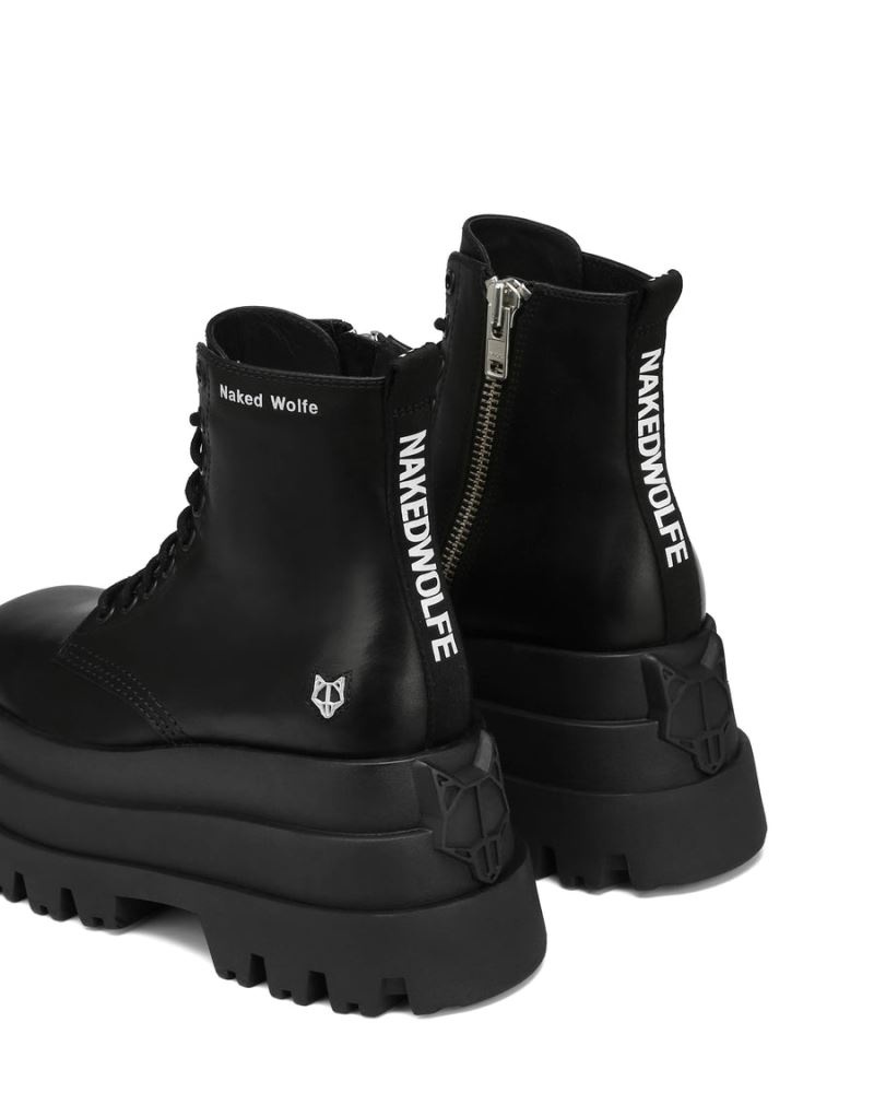 Naked Wolfe Sloane Bőr Platform Csizma Női Fekete | Hungary 2619MFUYO