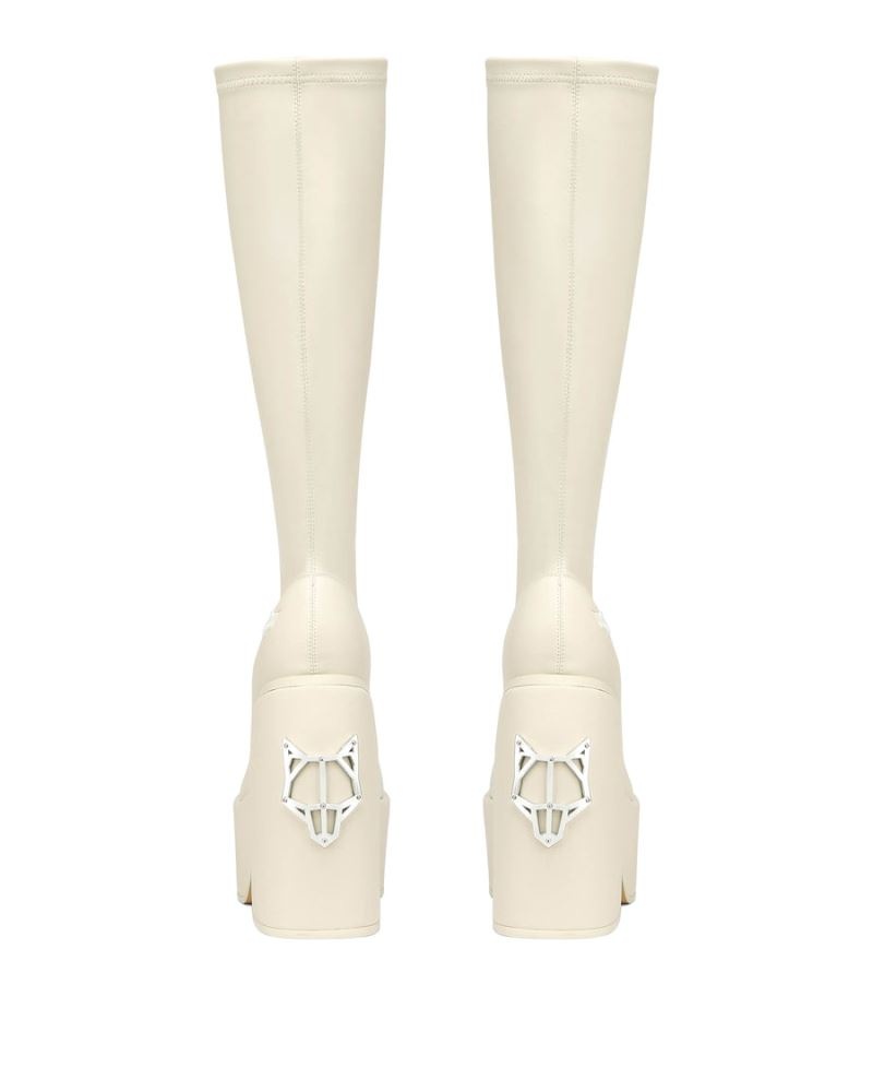 Naked Wolfe Spice Chalk Stretch Platform Csizma Női Fehér | Hungary 4053HUDGV