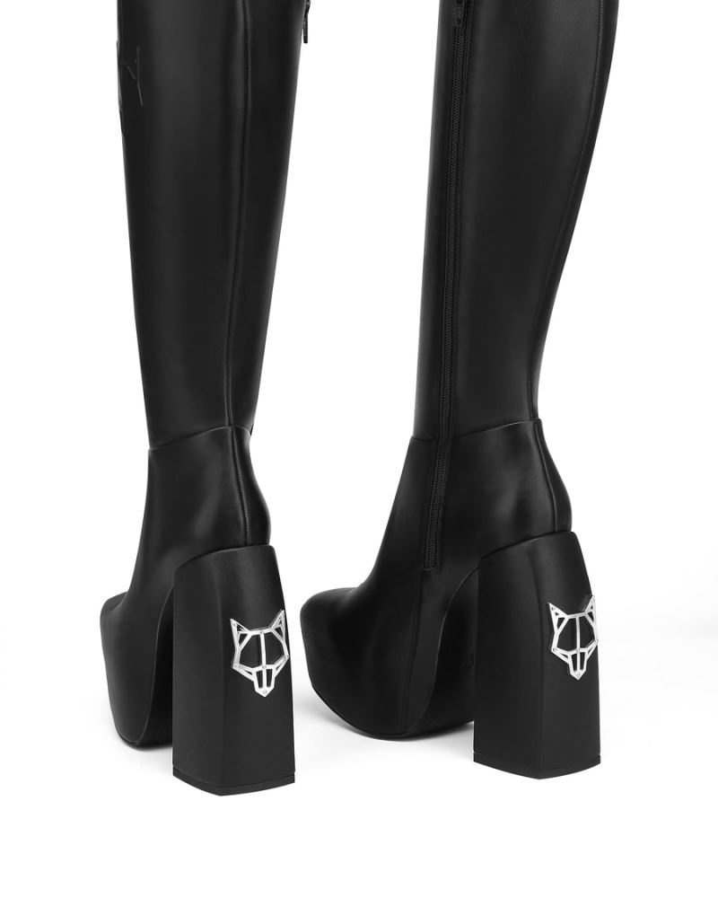Naked Wolfe Sting Bőr Platform Csizma Női Fekete | Hungary 6028XPBVK