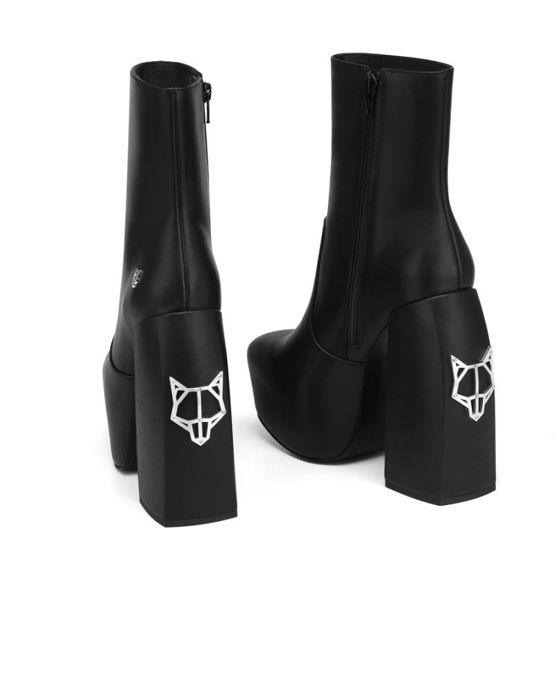 Naked Wolfe Stylish Bőr Platform Csizma Női Fekete | Hungary 4261WEPKC