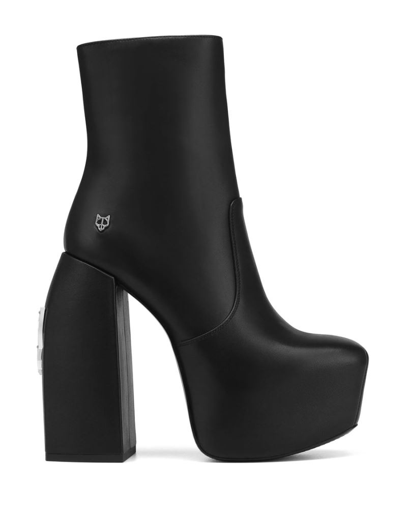 Naked Wolfe Stylish Bőr Platform Csizma Női Fekete | Hungary 4261WEPKC