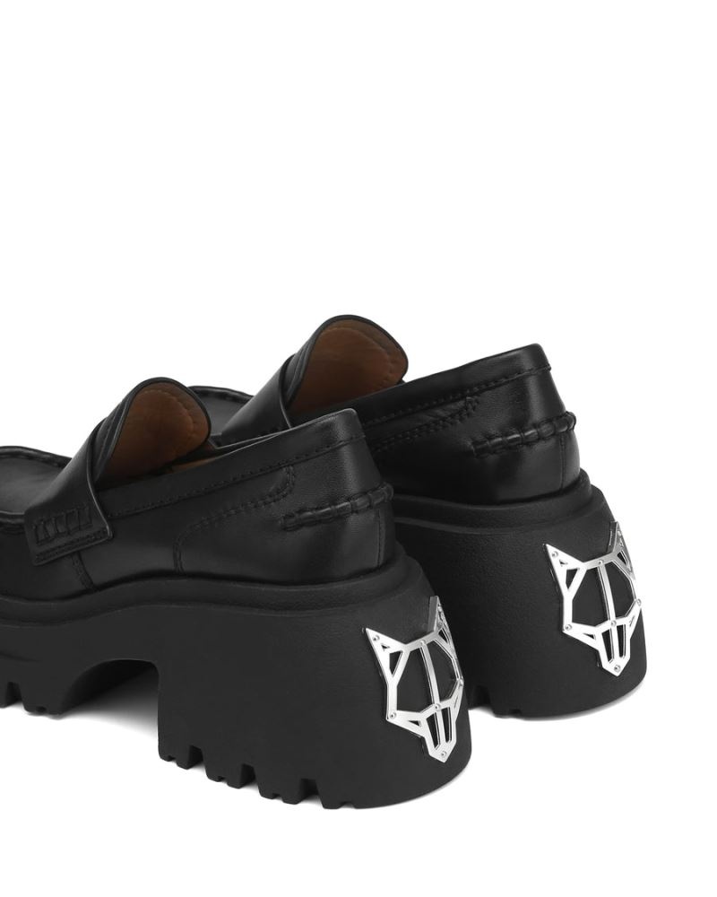 Naked Wolfe Swish Bőr Loafers Női Fekete | Hungary 9178HLIDV