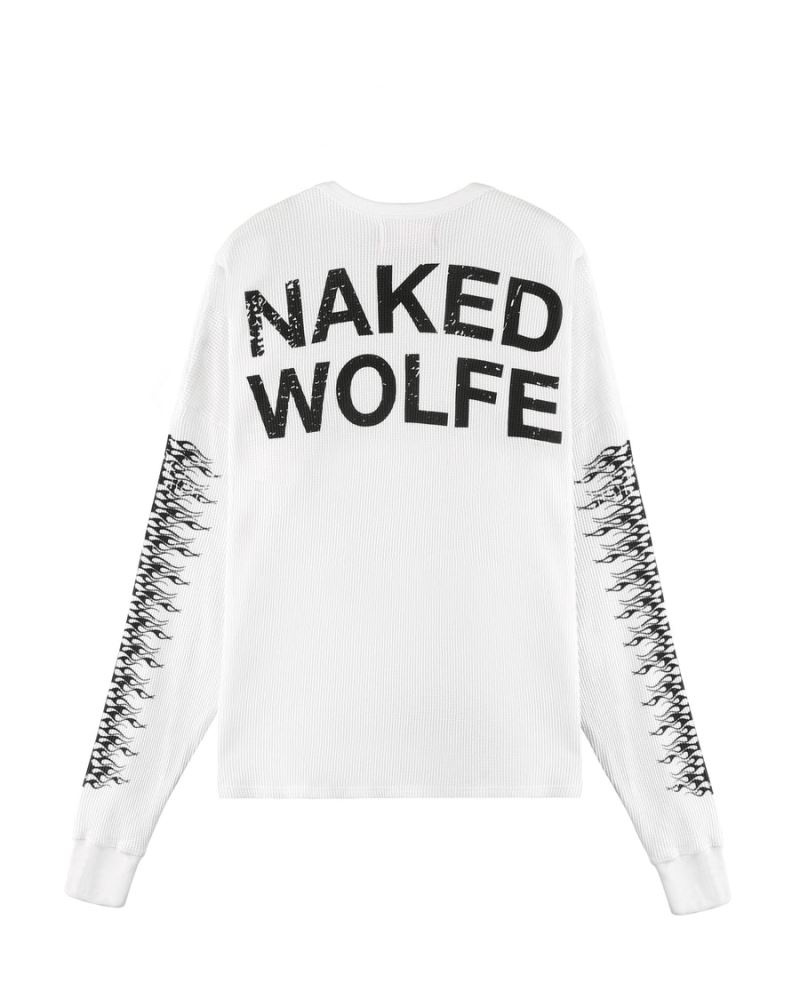 Naked Wolfe Thermal Pulóverek Férfi Fehér | Hungary 7860QTKOH