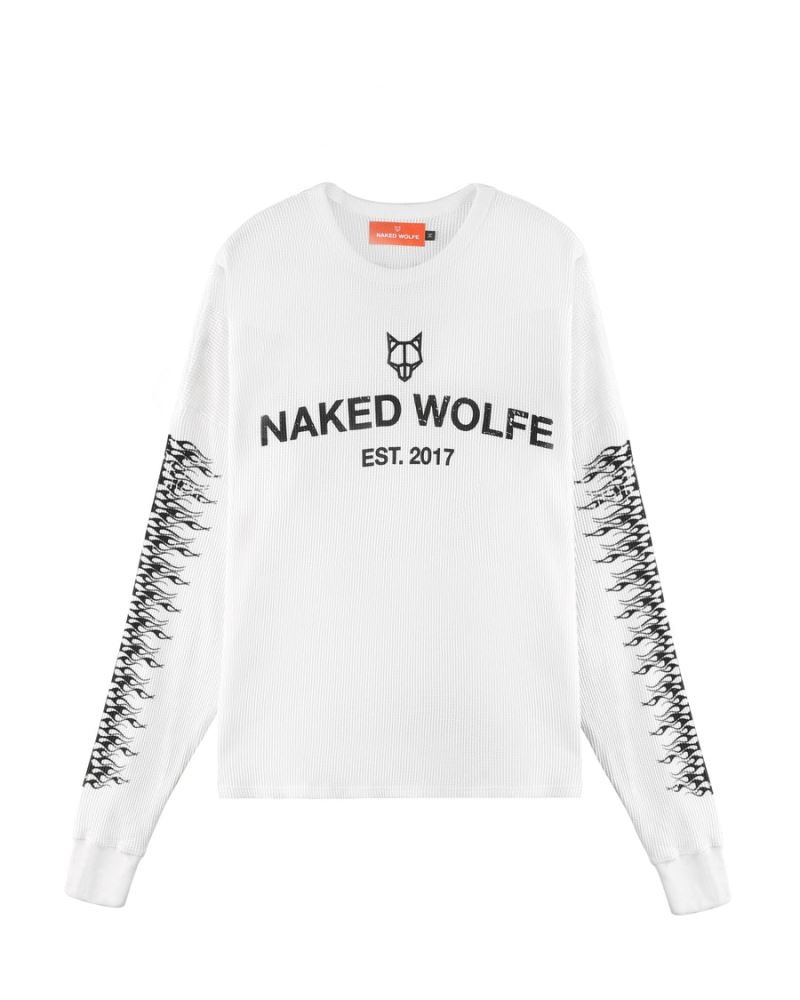 Naked Wolfe Thermal Pulóverek Férfi Fehér | Hungary 7860QTKOH