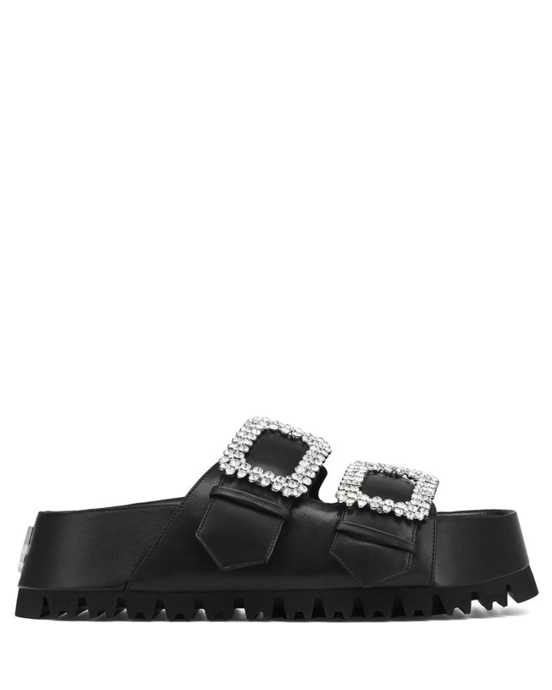 Naked Wolfe Victoria Bőr Platform Szandál Női Fekete | Hungary 4360XREUL