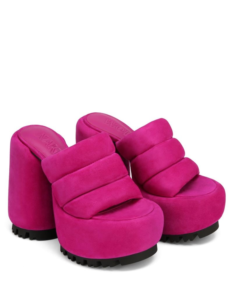 Naked Wolfe Wild Velúr Platform Szandál Női Rózsaszín | Hungary 0946LRKVZ