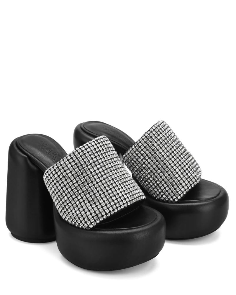 Naked Wolfe Wow Diamonds Platform Szandál Női Fekete | Hungary 7025OVJQR